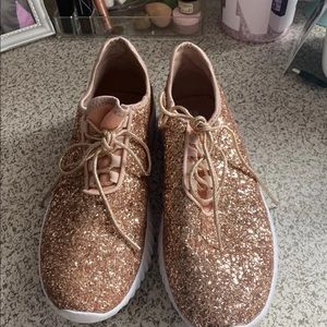 Sparkly gold shoes